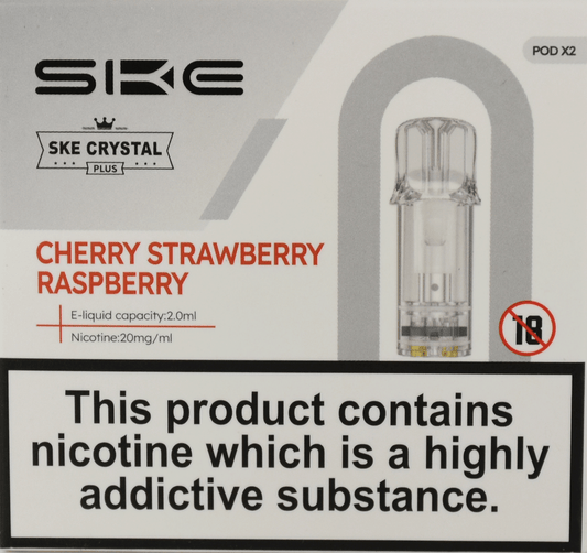 Cherry Strawberry Raspberry - SKE Crystal Plus - 2ml Prefilled Pods (2x Pods) - SKE - Crystal Plus Pod - Rolling Refills