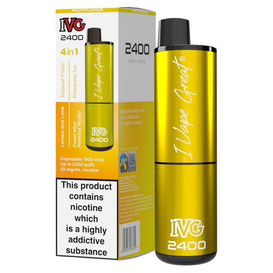 Multi-Flavour Yellow Edition - IVG 2400 Disposable Vape Pod Kit - IVG - Disposable Vaporiser - Rolling Refills