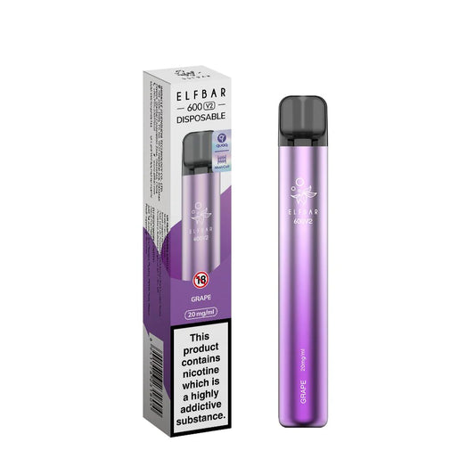 Grape - Elf Bar 600V2 Disposable Vape Kit | V2 NEW QUAQ MESH COIL