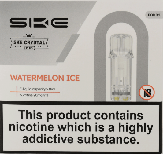 Watermelon Ice - SKE Crystal Plus - 2ml Prefilled Pods (2x Pods) - SKE - Crystal Plus Pod - Rolling Refills