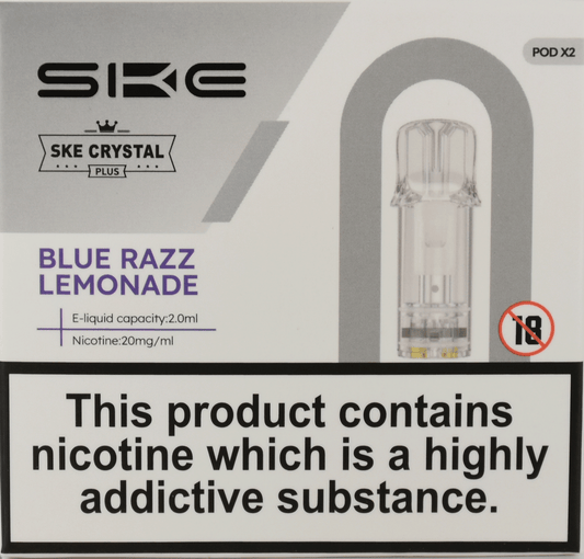 Blue Razz Lemonade - SKE Crystal Plus - 2ml Prefilled Pods (2x Pods) - SKE - Crystal Plus Pod - Rolling Refills