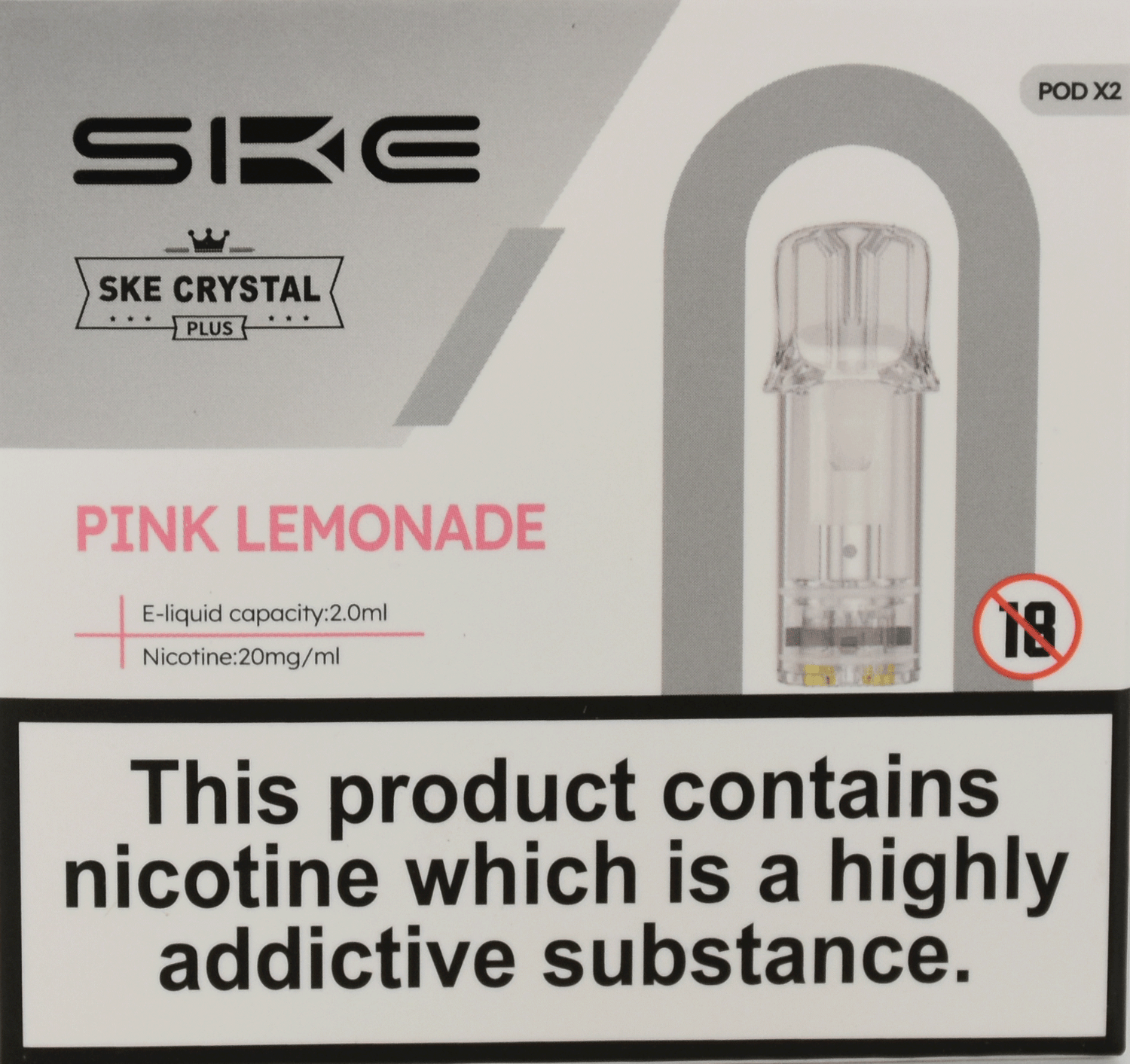 Pink Lemonade - SKE Crystal Plus - 2ml Prefilled Pods (2x Pods) - SKE - Crystal Plus Pod - Rolling Refills