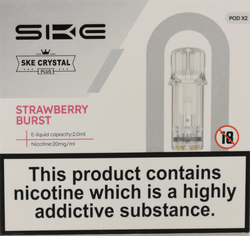Strawberry Burst - SKE Crystal Plus - 2ml Prefilled Pods (2x Pods) - SKE - Crystal Plus Pod - Rolling Refills