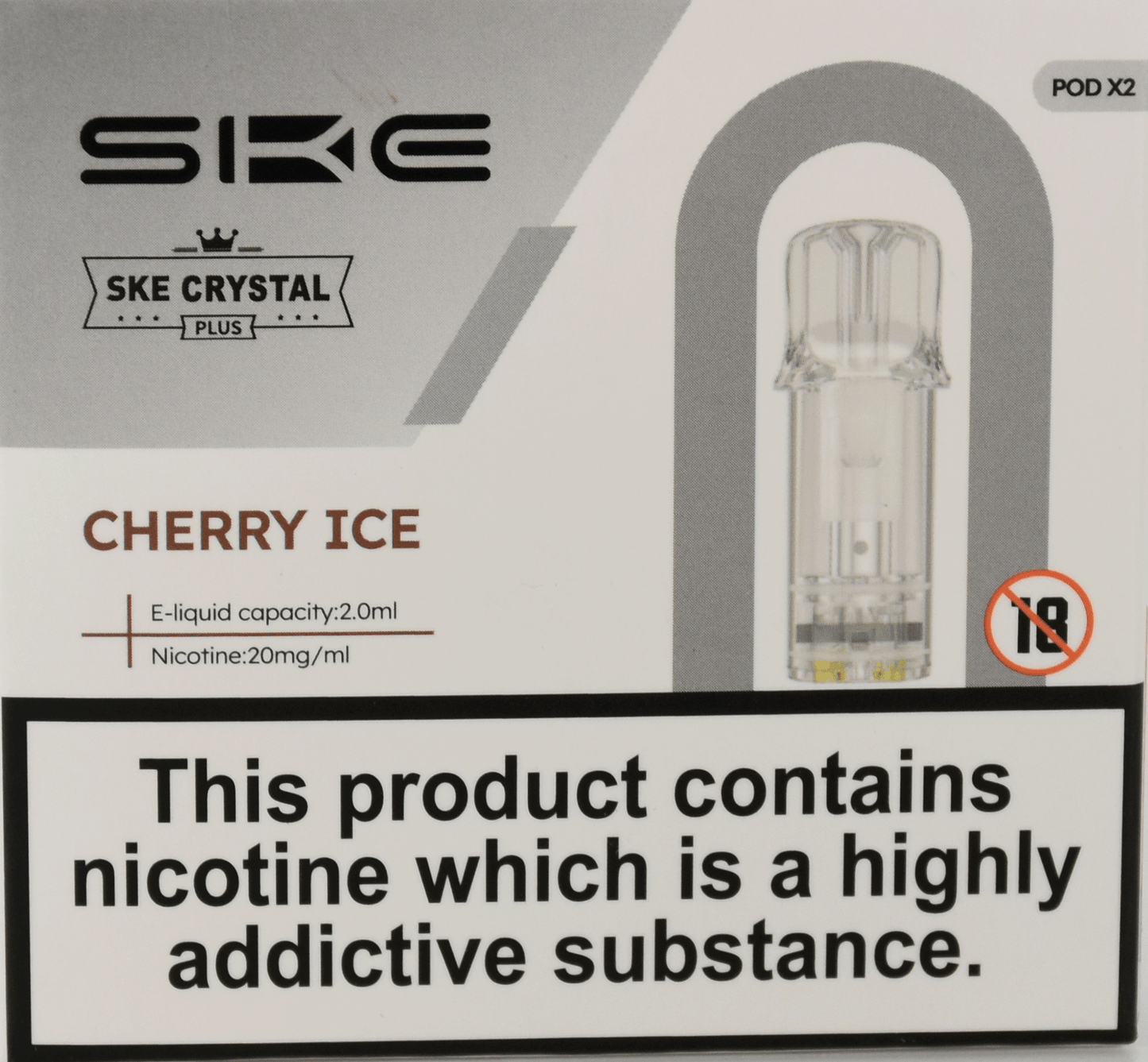 Cherry Ice - SKE Crystal Plus - 2ml Prefilled Pods (2x Pods) - SKE - Crystal Plus Pod - Rolling Refills