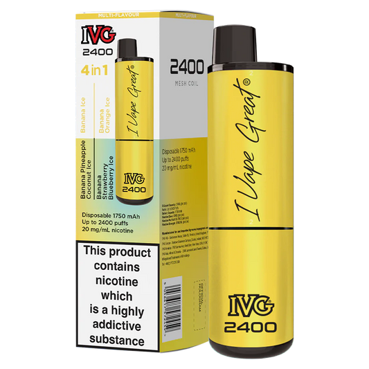 Multi-Flavour Banana Edition - IVG 2400 Disposable Vape Pod Kit