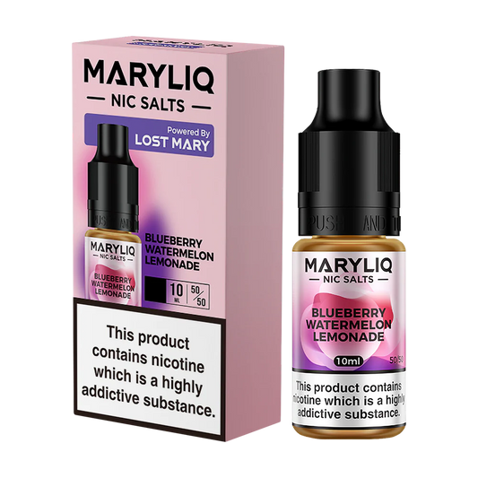 Maryliq - The Official Lost Mary Nic Salt 10ml - Blueberry Watermelon Lemonade - Lost Mary - E-Liquid - Rolling Refills