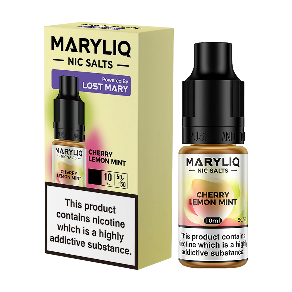 Maryliq - The Official Lost Mary Nic Salt 10ml - Cherry Lemon Mint - Lost Mary - E-Liquid - Rolling Refills