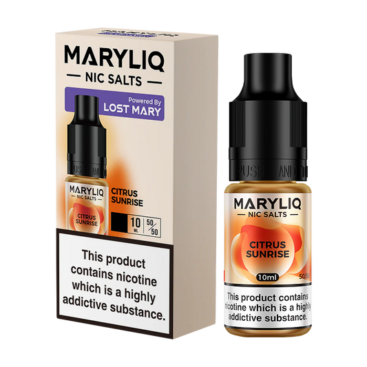 Maryliq - The Official Lost Mary Nic Salt 10ml - Citrus Sunrise - Lost Mary - E-Liquid - Rolling Refills