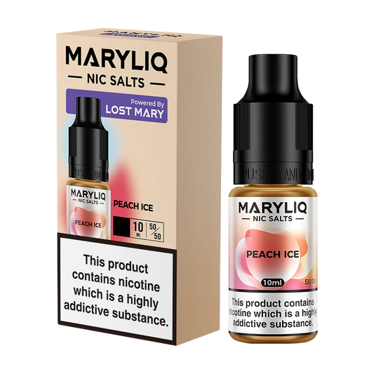 Maryliq - The Official Lost Mary Nic Salt 10ml - Peach Ice - Lost Mary - E-Liquid - Rolling Refills