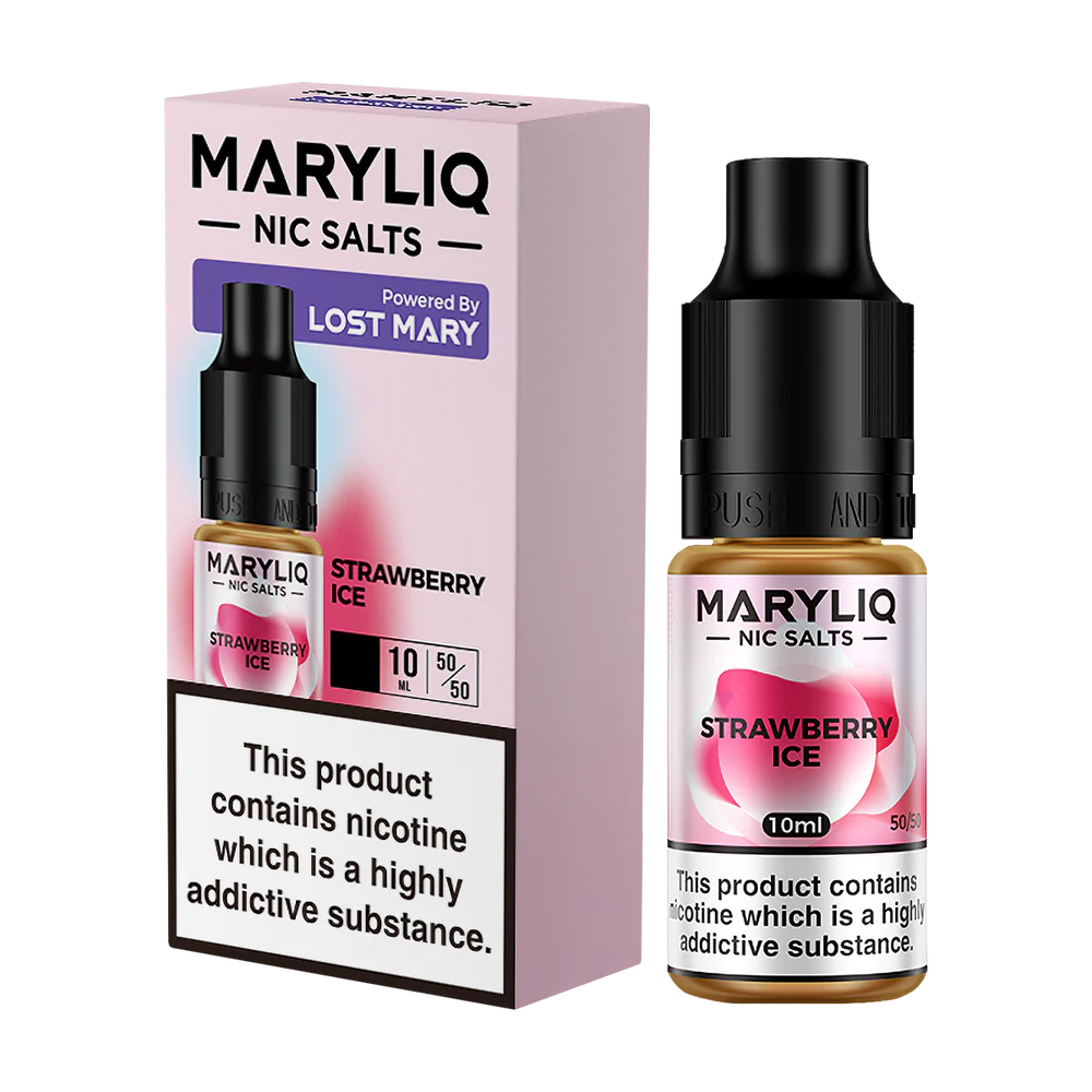 Maryliq - The Official Lost Mary Nic Salt 10ml - Strawberry Ice - Lost Mary - E-Liquid - Rolling Refills