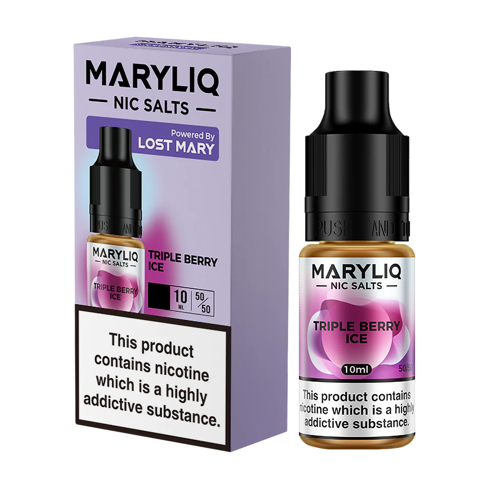Maryliq - The Official Lost Mary Nic Salt 10ml - Triple Berry Ice - Lost Mary - E-Liquid - Rolling Refills