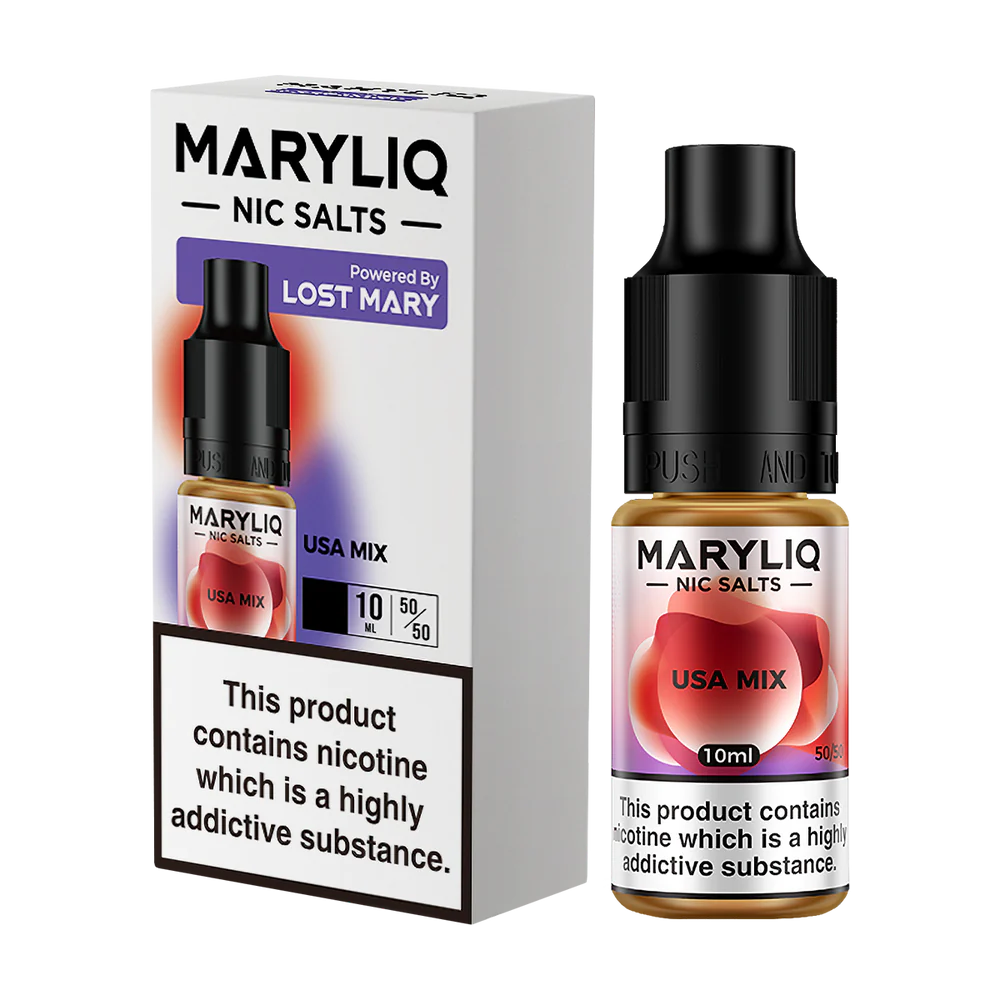 Maryliq - The Official Lost Mary Nic Salt 10ml - USA Mix - Lost Mary - E-Liquid - Rolling Refills