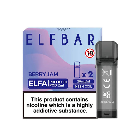 Berry Jam - Elf Bar ELFA  - 2ml Pre-filled Pod (2x Pods) - Elf Bar - Elfa Pods - Rolling Refills