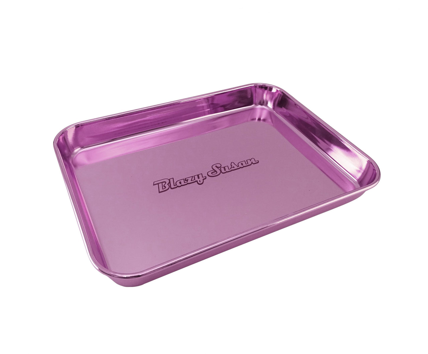 Blazy Susan Rose Purple Stainless Steel Rolling Tray - 22cm x 17cm - Blazy Susan - Smoking Accessories - Rolling Refills
