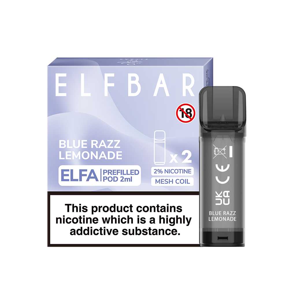 Blue Razz Lemonade - Elf Bar ELFA - 2ml Pre-filled Pod (2x Pods) - Elf Bar - Elfa Pods - Rolling Refills