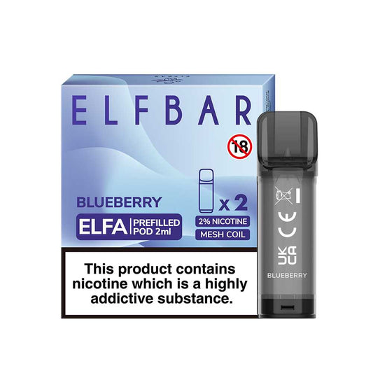 Blueberry - Elf Bar ELFA - 2ml Pre-filled Pod (2x Pods) - Elf Bar - Elfa Pods - Rolling Refills