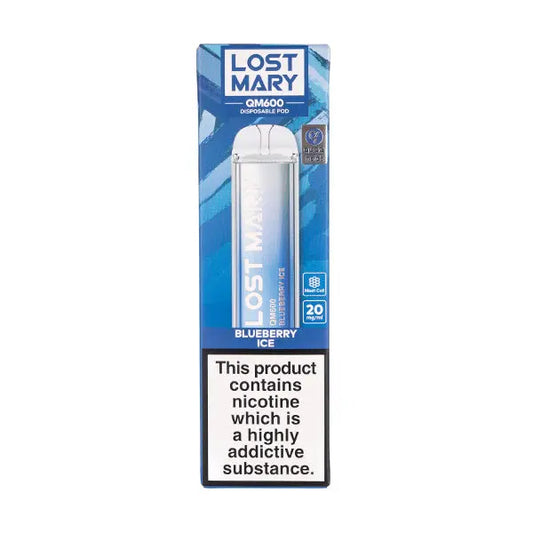 Blueberry Ice - Lost Mary QM600 Disposable Vape - Lost Mary - Disposable Vaporiser - Rolling Refills
