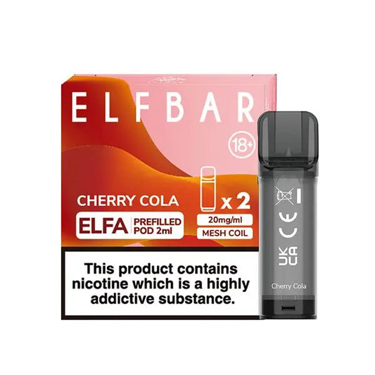 Cherry Cola - Elf Bar ELFA  - 2ml Pre-filled Pod (2x Pods) - Elf Bar - Elfa Pods - Rolling Refills