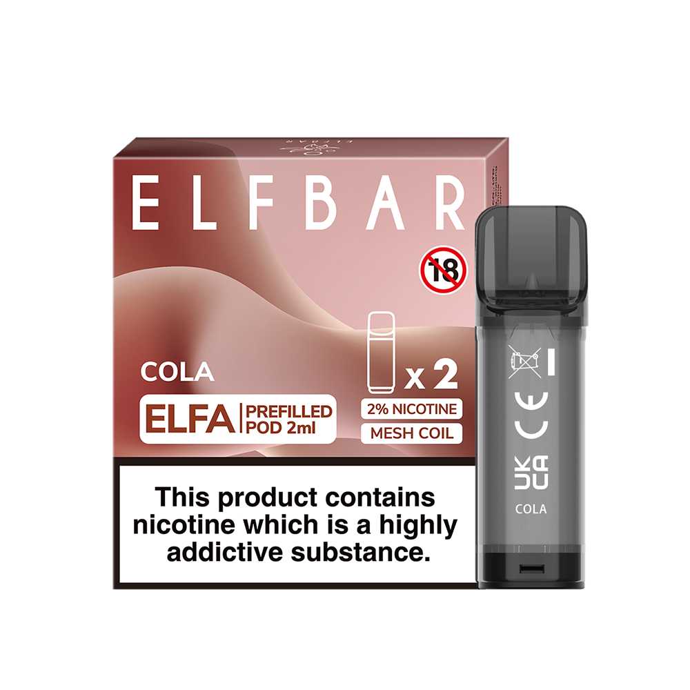 Cola  - Elf Bar ELFA - 2ml Pre-filled Pod (2x Pods) - Elf Bar - Elfa Pods - Rolling Refills