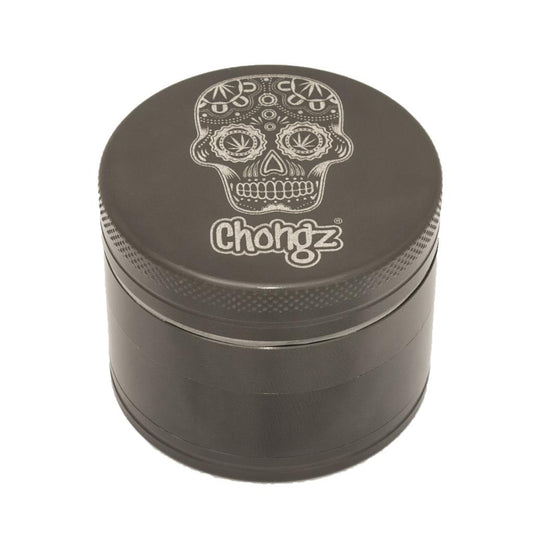 Chongz 50mm Skull 4 Part Hard Anodised Grinder - Chongz - Grinder - Rolling Refills
