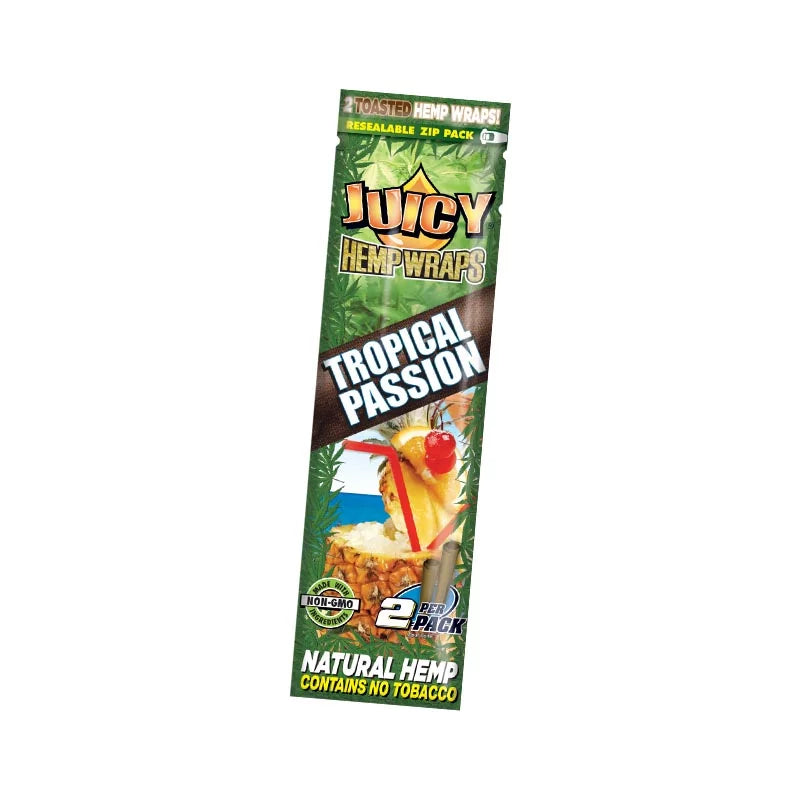 Juicy Jay Hemp Wraps - Tropical Passion - 2 Pack - Juicy Jays - Blunt Wrap - Rolling Refills