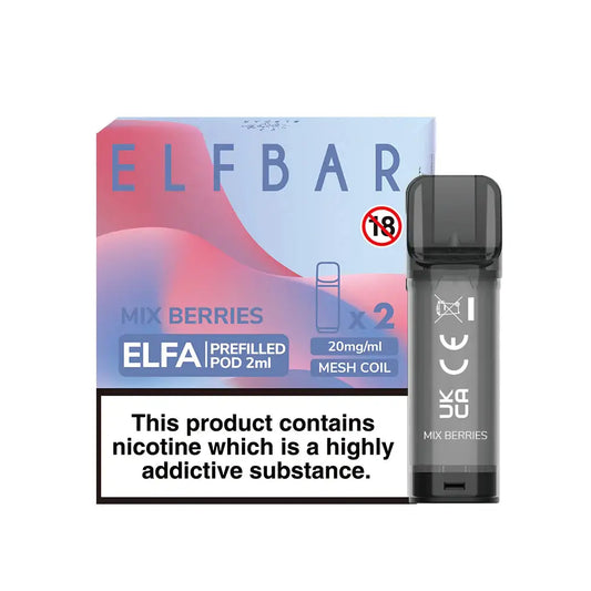 Mixed Berries - Elf Bar ELFA  - 2ml Pre-filled Pod (2x Pods) - Elf Bar - Elfa Pods - Rolling Refills