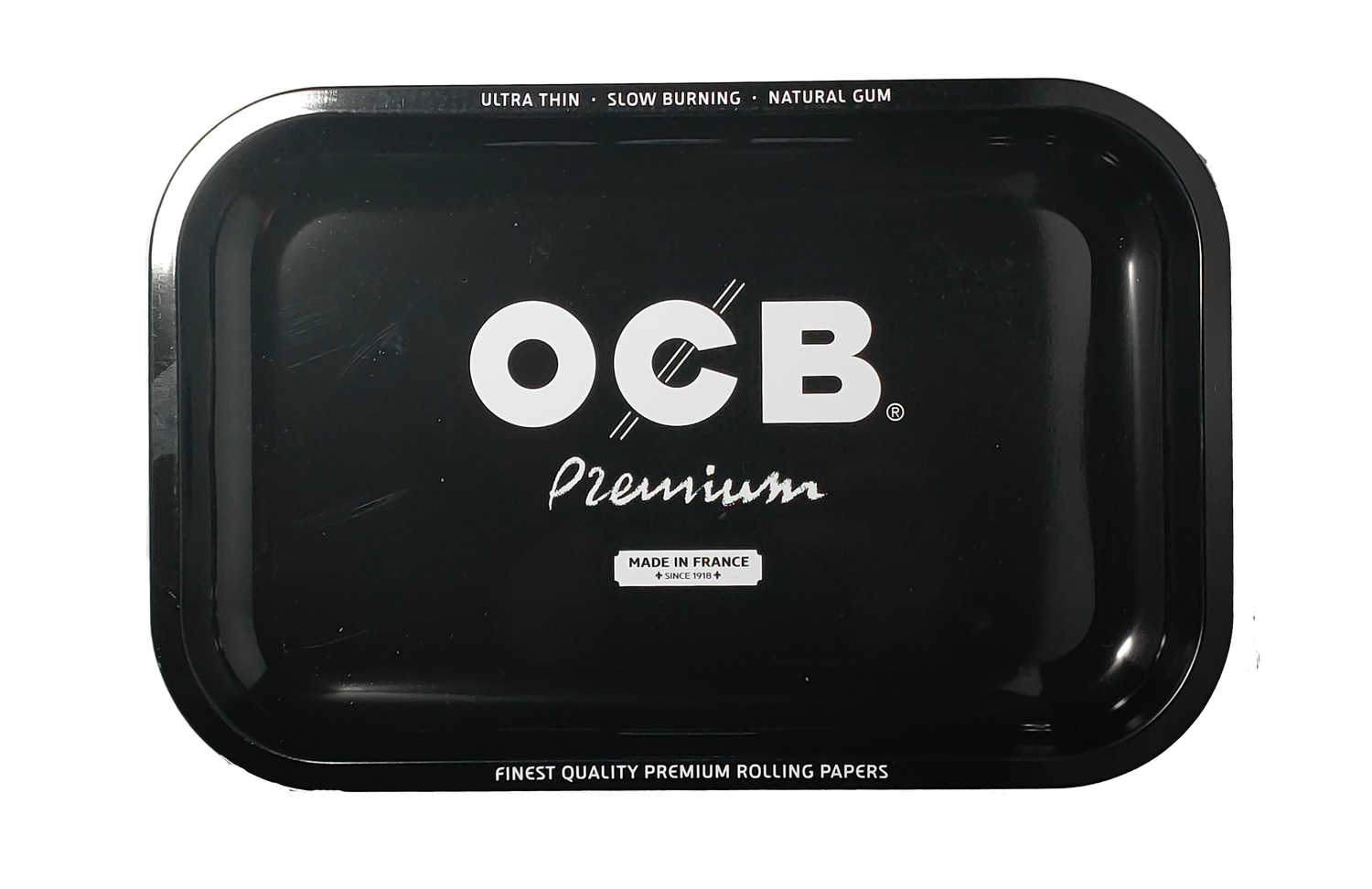 OCB Premium Black Metal Rolling Tray - Rolling Refills