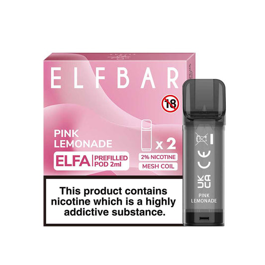 Pink Lemonade - Elf Bar ELFA - 2ml Pre-filled Pod (2x Pods) - Elf Bar - Elfa Pods - Rolling Refills
