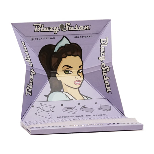 Blazy Susan - King Size Slim Purple Rolling Papers with Tips & Tray - Blazy Susan - Rolling Papers - Rolling Refills