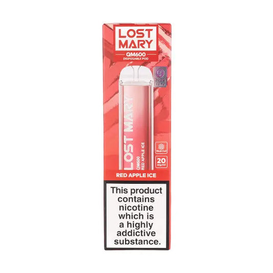 Red Apple Ice - Lost Mary QM600 Disposable Vape - Lost Mary - Disposable Vaporiser - Rolling Refills