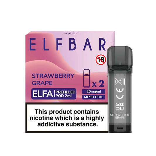 Strawberry Grape - Elf Bar ELFA  - 2ml Pre-filled Pod (2x Pods) - Elf Bar - Elfa Pods - Rolling Refills