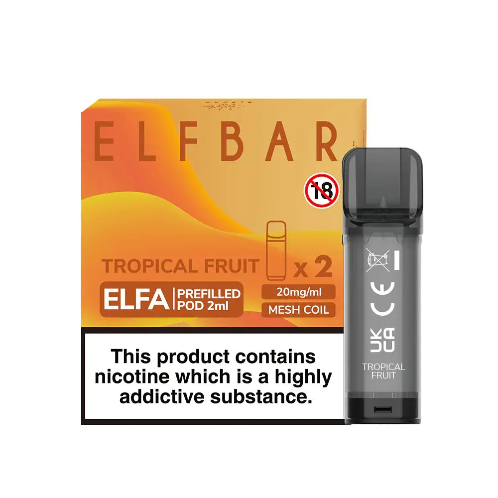 Tropical Fruits - Elf Bar ELFA  - 2ml Pre-filled Pod (2x Pods) - Elf Bar - Elfa Pods - Rolling Refills