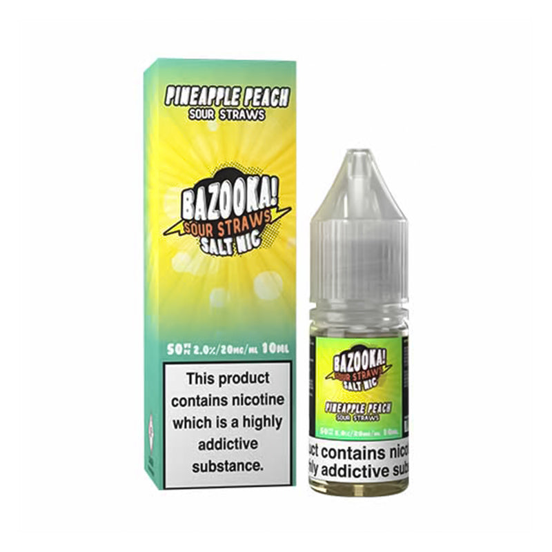 Bazooka Sour Straws - Pineapple Peach - 10ml Nic Salt - Bazooka! - E-Liquid - Rolling Refills