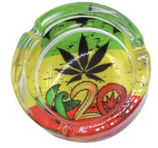 Chongz Rasta 420 Leaf Glass Ashtray - Chongz - Ash Tray - Rolling Refills
