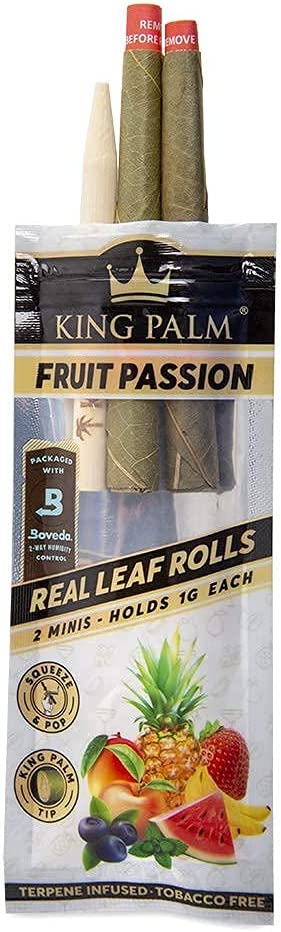 King Palm Real Leaf Rolls - Fruit Passion - 2 Pack - King Palm - Blunt Wrap - Rolling Refills