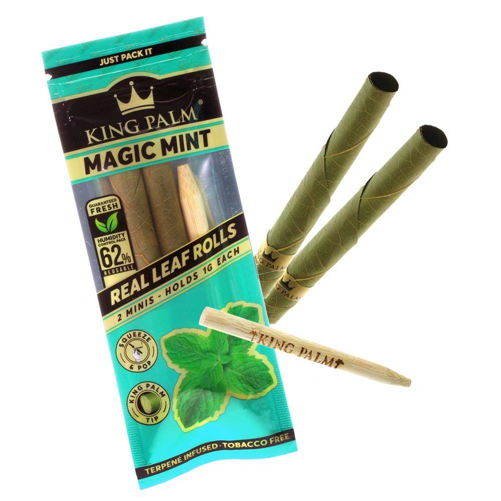 King Palm Real Leaf Rolls - Magic Mint - 2 Pack - King Palm - Blunt Wrap - Rolling Refills