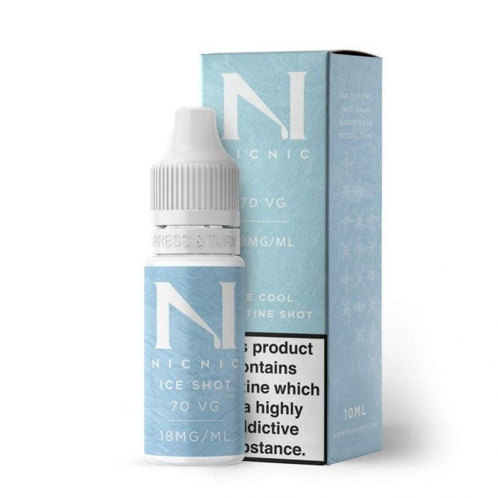 NicNic - ICE SHOT - 18mg - 10ml Single Nicotine Shots - NicNic E Liquid - E-Liquid - Rolling Refills
